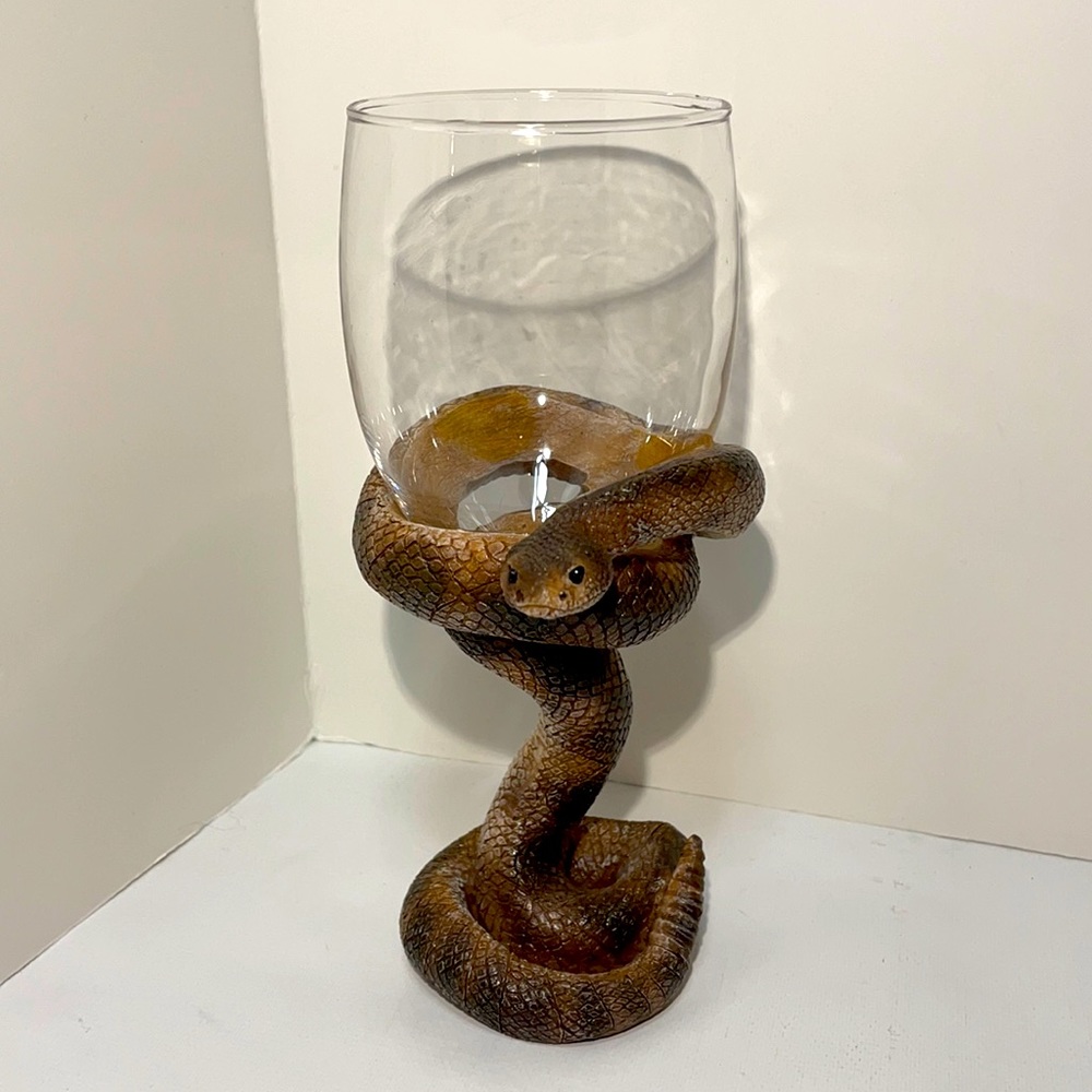 Unique Rare! Snake Handled Wine Glass or Candle Holder!